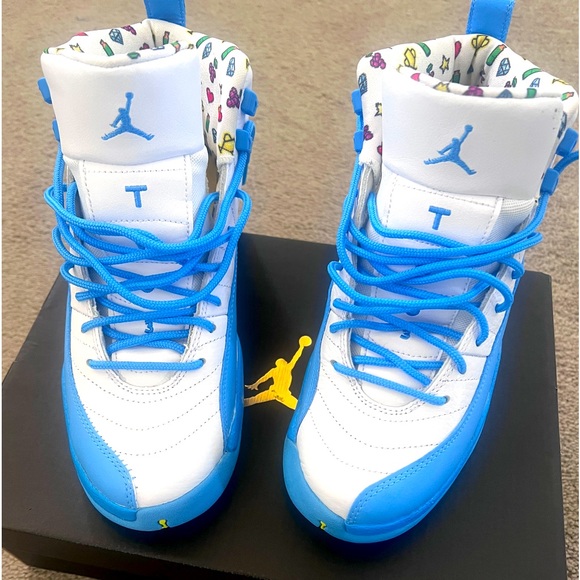 Jordan 12 Retro Emoji White/University Blue - Picture 1 of 5